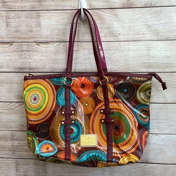 SAM & HADLEY COATED CANVAS TOTE BAG - Picture 1 of 8